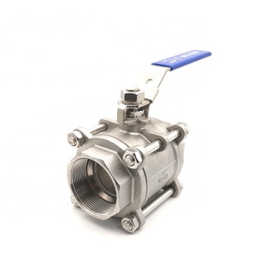 Dn25 High Temperature Stainless Steel Ball Valve 3 Piece Body